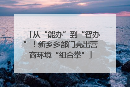 从“能办”到“智办”！新乡多部门亮出营商环境“组合拳”