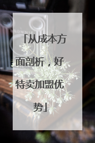 从成本方面剖析，好特卖加盟优势