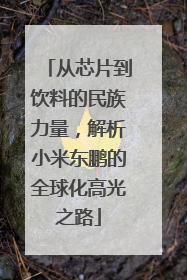 从芯片到饮料的民族力量，解析小米东鹏的全球化高光之路