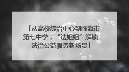从高校综治中心到临海市第七中学，“法姐姐”解锁法治公益服务新场景