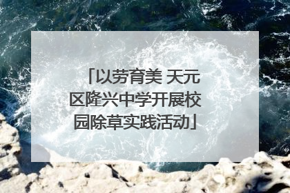 以劳育美 天元区隆兴中学开展校园除草实践活动