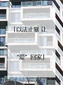 以法止暴 让“爱”回家