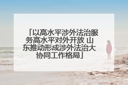 以高水平涉外法治服务高水平对外开放 山东推动形成涉外法治大协同工作格局
