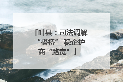 叶县：司法调解“搭桥” 稳企护商“路宽”