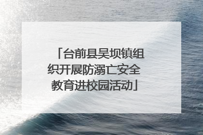 台前县吴坝镇组织开展防溺亡安全教育进校园活动