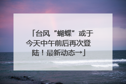台风“蝴蝶”或于今天中午前后再次登陆！最新动态→