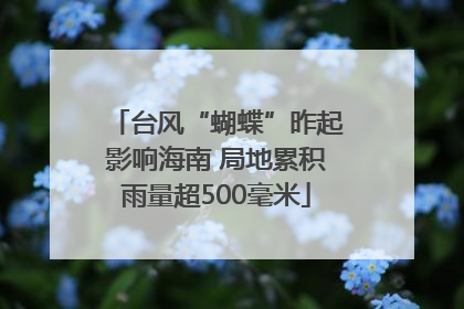 台风“蝴蝶”昨起影响海南 局地累积雨量超500毫米
