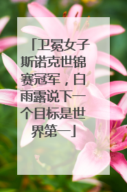 卫冕女子斯诺克世锦赛冠军，白雨露说下一个目标是世界第一