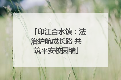 印江合水镇：法治护航成长路 共筑平安校园墙