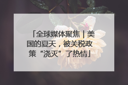 全球媒体聚焦｜美国的夏天，被关税政策“浇灭”了热情