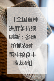 全国夏种进度条持续刷新：多地抢抓农时 筑牢粮食丰收基础