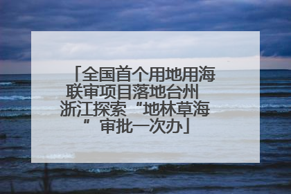 全国首个用地用海联审项目落地台州 浙江探索“地林草海”审批一次办
