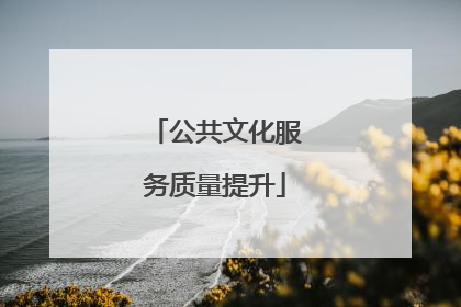 公共文化服务质量提升