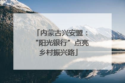 内蒙古兴安盟：“阳光银行”点亮乡村振兴路