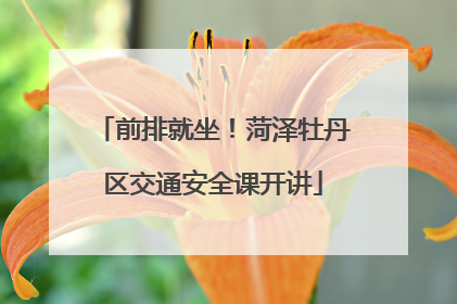前排就坐！菏泽牡丹区交通安全课开讲
