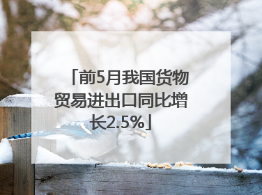 前5月我国货物贸易进出口同比增长2.5%