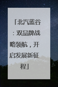 北汽蓝谷：双品牌战略领航，开启发展新征程