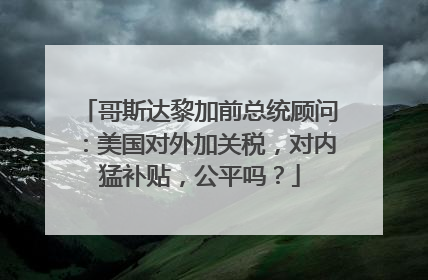 哥斯达黎加前总统顾问：美国对外加关税，对内猛补贴，公平吗？
