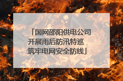 国网邵阳供电公司开展雨后防汛特巡 筑牢电网安全防线
