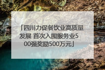 四川力促餐饮业高质量发展 首次入围服务业500强奖励500万元