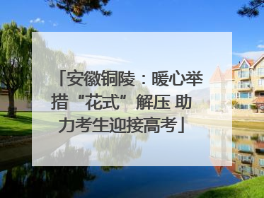 安徽铜陵：暖心举措“花式”解压 助力考生迎接高考