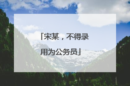 宋某，不得录用为公务员