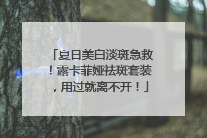 夏日美白淡斑急救！露卡菲娅祛斑套装，用过就离不开！