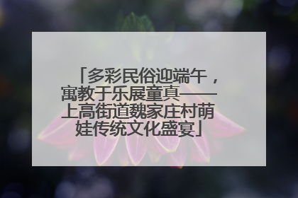多彩民俗迎端午，寓教于乐展童真——上高街道魏家庄村萌娃传统文化盛宴