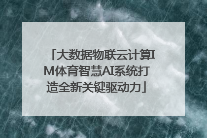 大数据物联云计算IM体育智慧AI系统打造全新关键驱动力