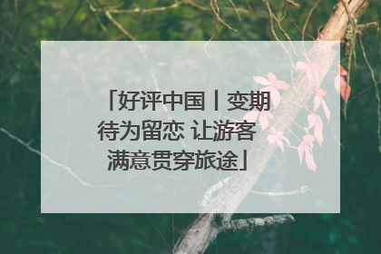 好评中国丨变期待为留恋 让游客满意贯穿旅途