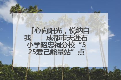 心向阳光，悦纳自我——成都市天涯石小学昭忠祠分校“525爱己能量站”点亮孩子心灵之旅