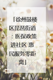 徐州鼓楼区琵琶街道：医保政策进社区 惠民服务零距离