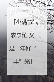 小满节气农事忙 又是一年好“丰”光