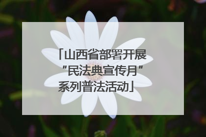 山西省部署开展“民法典宣传月”系列普法活动