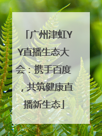 广州津虹YY直播生态大会：携手百度，共筑健康直播新生态