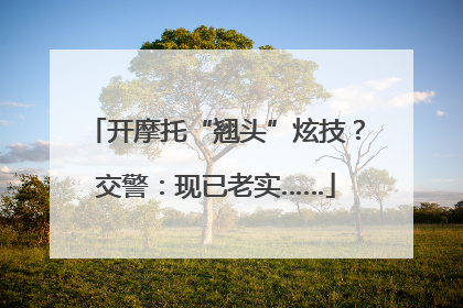 开摩托“翘头”炫技？交警：现已老实……
