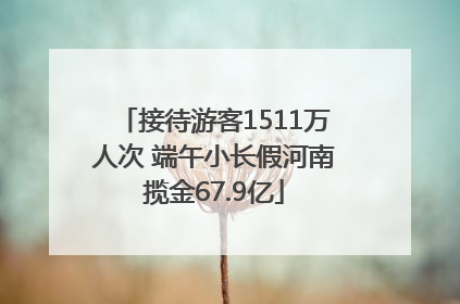 接待游客1511万人次 端午小长假河南揽金67.9亿