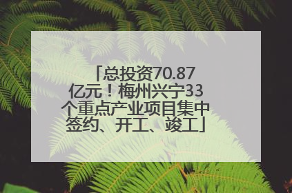 总投资70.87亿元！梅州兴宁33个重点产业项目集中签约、开工、竣工