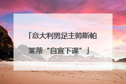 意大利男足主帅斯帕莱蒂“自宣下课”
