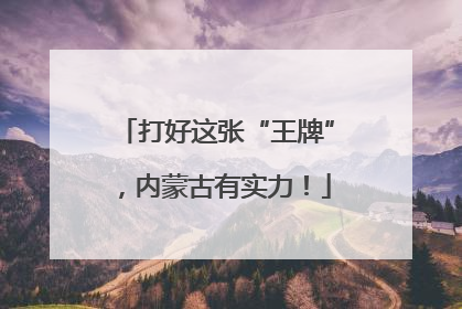打好这张“王牌”，内蒙古有实力！