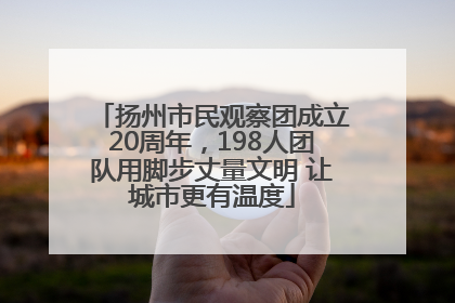 扬州市民观察团成立20周年，198人团队用脚步丈量文明 让城市更有温度
