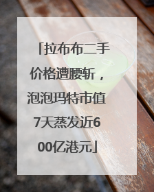 拉布布二手价格遭腰斩，泡泡玛特市值7天蒸发近600亿港元