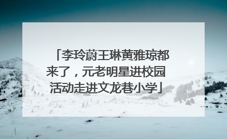 李玲蔚王琳黄雅琼都来了，元老明星进校园活动走进文龙巷小学