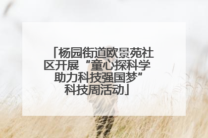 杨园街道欧景苑社区开展“童心探科学 助力科技强国梦”科技周活动