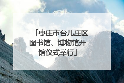 枣庄市台儿庄区图书馆、博物馆开馆仪式举行