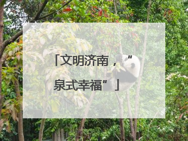 文明济南，“泉式幸福”