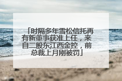 时隔多年雪松信托再有新董事获准上任，来自二股东江西金控，前总裁上月刚被罚