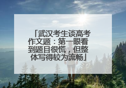 武汉考生谈高考作文题：第一眼看到题目很慌，但整体写得较为流畅