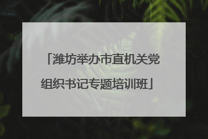 潍坊举办市直机关党组织书记专题培训班