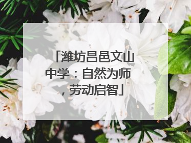 潍坊昌邑文山中学：自然为师，劳动启智